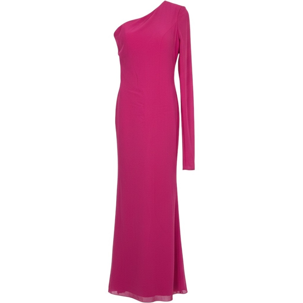 Hebeos NWT Womens One Shoulder Formal Gown Maxi Dress Bridesmaid Event Pink S